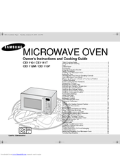 Samsung CE1110 Owner's Instructions And Cooking Manual
