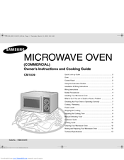 Samsung CM1039-K Owner's Instructions And Cooking Manual