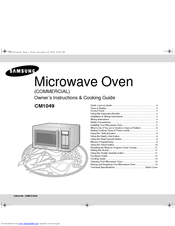 Samsung CM1049 Owner's Instructions And Cooking Manual