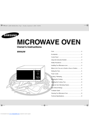 Samsung MW82W Owner's Instructions Manual