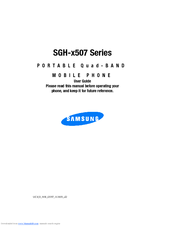 Samsung SGH-x507 Series User Manual