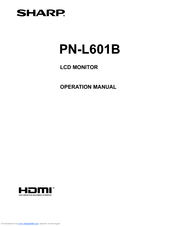 Sharp PN-L601B Operation Manual