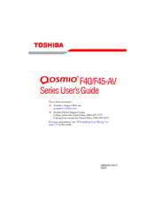 Toshiba Qosmio F40-ST4101 Series User Manual