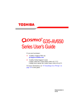 Toshiba Qosmio G35-AV650 Series User Manual