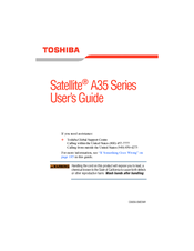Toshiba Satellite A35 Series User Manual