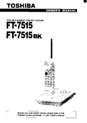 Toshiba FT-7515BK Owner's Manual