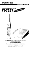Toshiba FT-7257 Owner's Manual