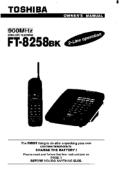 Toshiba FT-8258BK Owner's Manual