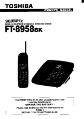 Toshiba FT-8958BK Owner's Manual