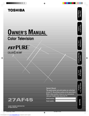 Toshiba 27AF45 Owner's Manual