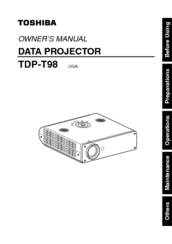 Toshiba TDP-T98 Owner's Manual