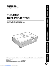 Toshiba TLP-X150 Owner's Manual