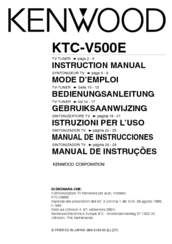 Kenwood KTC-V500E Instruction Manual