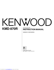 Kenwood KMD-870R Instruction Manual