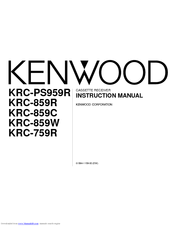 Kenwood KRC-859W Instruction Manual