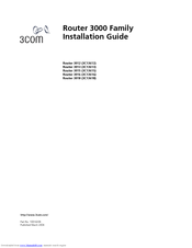 3Com 3C13615-US - ROUTER 3015 Installation Manual