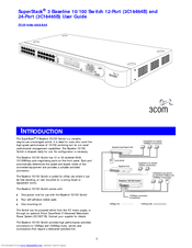 3Com 3C16465B - SuperStack 3 Baseline Switch User Manual