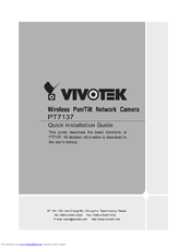 Vivotek 4X-PT7137 Quick Installation Manual