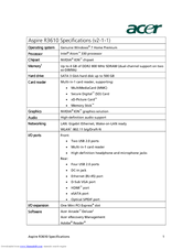 Acer Aspire 3610 Specifications
