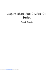 Acer Aspire Timeline 4810TZ Quick Manual