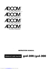 Adcom GCD-300 Instruction Manual