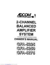 Adcom GFA-5275 Owner's Manual