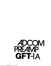 Adcom GFT-1A Owner's Manual