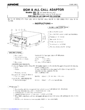 Aiphone BG-1A Instructions