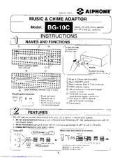 Aiphone BG-10C Instructions Manual