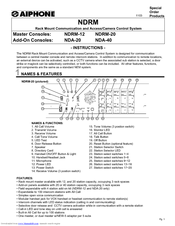 Aiphone NDRM-12 Instructions Manual