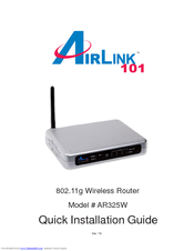 Airlink101 AR325W Quick Installation Manual