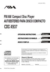 Aiwa CDC-X937 Operating Instructions Manual