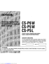 Aiwa CS-P6W Operating Instructions Manual