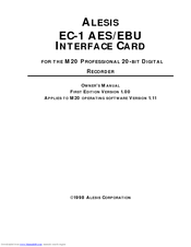Alesis ADAT-M20 EC-1 Reference Manual