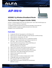 Alfa Network AIP-W610 Specifications