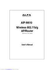 Alfa Network AIP-W610 User Manual