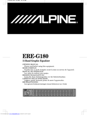 Alpine ERE-G180 Owner's Manual