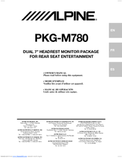 Alpine PKG-M780 - Two LCD Monitors Owner's Manual