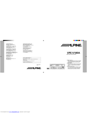 Alpine V180A - VPE - VCR Owner's Manual