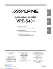 Alpine VPE-S431 Owner's Manual