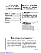 Amana PBH Series Installation Instructions And Owner's Manual