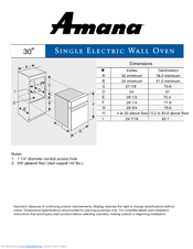 Amana AEW3530D Dimension Manual