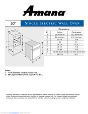 Amana AEW4530D Dimension Manual