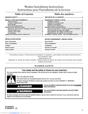Amana WTW57ESVW - Plus Ing Washer Installation Instructions Manual