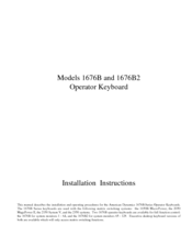 American Dynamics AD1676B Installation Instructions Manual