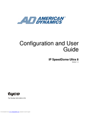 American Dynamics IP speedDome Ultra 8 Configuration And User's Manual