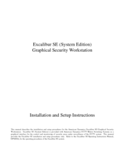 American Dynamics Excalibur SE Installation & Setup Instructions Manual