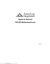 American Megatrends Apollo IV Pentium PCI ISA User Manual