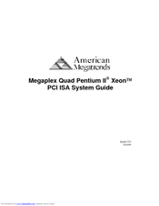 American Megatrends Megaplex Quad Pentium II Xeon PCI ISA System Manual
