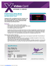 Apogee X-Video Card Datasheet